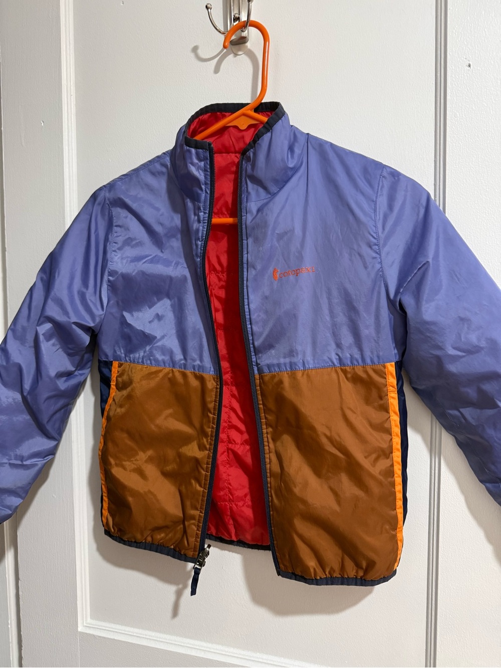 Cotopaxi Kids Colorblock Light Jacket - Lavender, Brown & Red